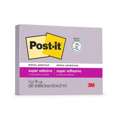 Bloco Recado Adesivo 76mmx102mm Post-It 90 Folhas Lilac