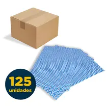 Pano Multiuso 30cm x 50cm Azul 25 Pacotes com 5 Unidades