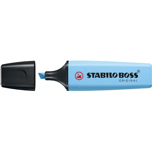 Marca Texto Stabilo Boss Azul Névoa Pastel com 10 Unidades