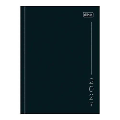 Agenda Costurada 12,3cm x 16,6cm Tilibra Pepper Preta 2027