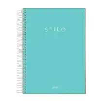 Caderno Universitário Capa Dura 10 Matérias 160 Folhas Jandaia Stilo Pastel Verde