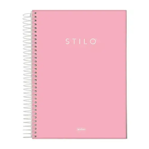 Caderno Universitário Capa Dura 10 Matérias 160 Folhas Jandaia Stilo Pastel Rosa