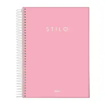Caderno Universitário Capa Dura 10 Matérias 160 Folhas Jandaia Stilo Pastel Rosa
