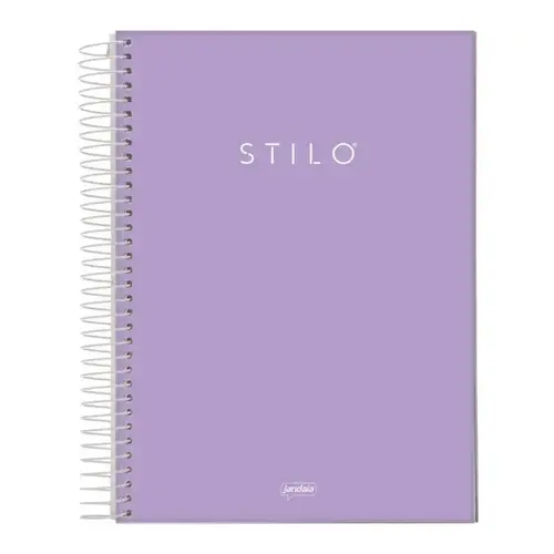 Caderno Universitário Capa Dura 10 Matérias 160 Folhas Jandaia Stilo Pastel Lilás