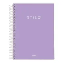 Caderno Universitário Capa Dura 10 Matérias 160 Folhas Jandaia Stilo Pastel Lilás