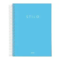 Caderno Universitário Capa Dura 10 Matérias 160 Folhas Jandaia Stilo Pastel Azul