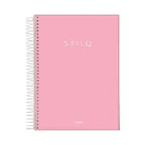 Caderno Universitário Capa Dura 01 Matéria 80 Folhas Jandaia Stilo Pastel Rosa