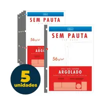 Bloco para Fichário Sem Pauta 200mmx275mm 80 Folhas Tilibra com 05 Unidades