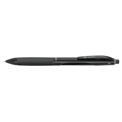 Caneta Esferogáfica Retrátil 0.7mm Cis Pentonic Preta com 12 Unidades
