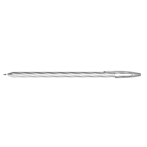 Caneta Esferográfica 0.7mm Cis Spiro Gem Prata escrita Azul com 12 Unidades