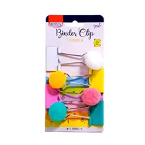 Prendedor de Papel Mola 25mm 04 Unidades Brw Binder Clip Pompom