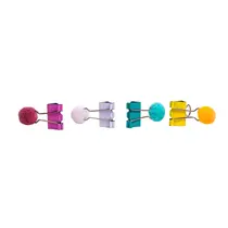 Prendedor de Papel Mola 25mm 04 Unidades Brw Binder Clip Pompom