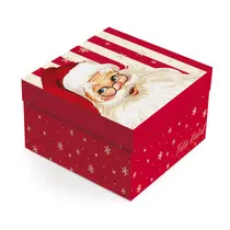 Caixa Presente Quadrada G 32cmx32cmx13cm Cromus Natalino com 10 Unidades