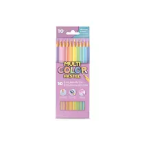 Lápis de Cor 10 Cores Sextavado Multicolor Pastel com 12 Estojos