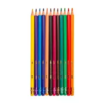 Lápis de Cor 12 Cores Triangular Apagável Leo&Leo com 06 Estojos