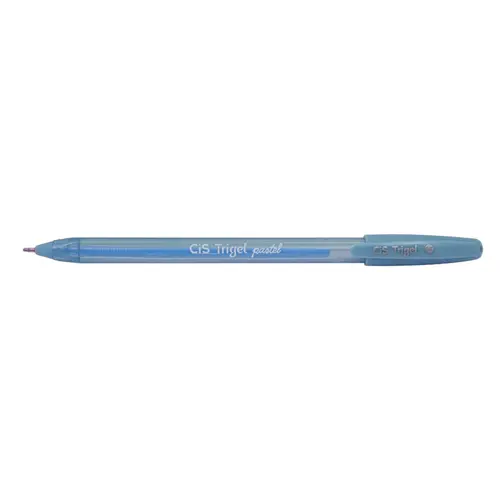 Caneta Gel 0.8mm Cis Trigel Pastel Azul com 12 Unidades