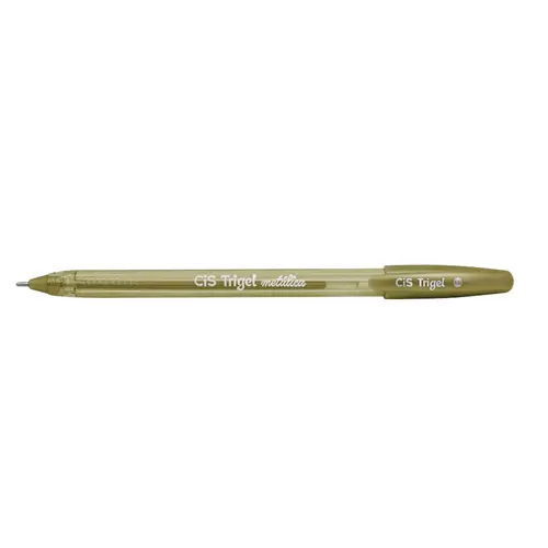 Caneta Gel 1.0mm Cis Trigel Metálica Ouro com 12 Unidades