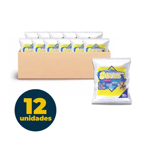 Massa para Biscuit 90g Polycol Amarelo com 12 Unidades