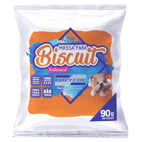 Massa para Biscuit 90g Polycol Laranja com 12 Unidades