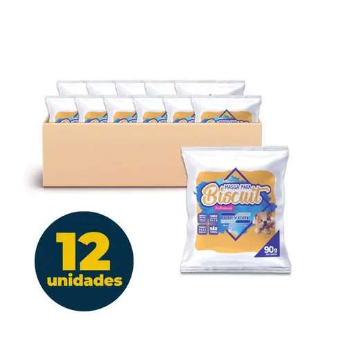 Massa para Biscuit 90g Polycol Pêssego com 12 Unidades