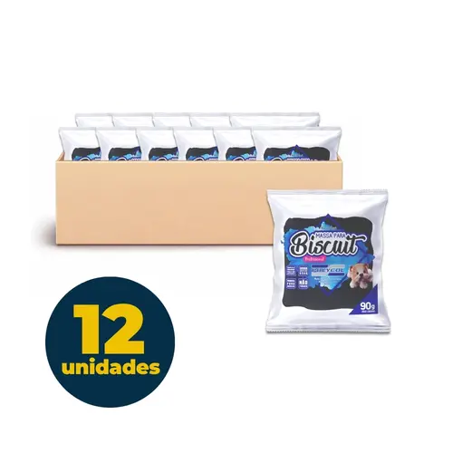 Massa para Biscuit 90g Polycol Preto com 12 Unidades