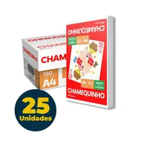 Papel Sulfite 180g A4 21cm x 29,7cm 50 Folhas Chamequinho 25 Pacotes
