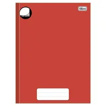 Caderno Sem Pauta Universitário Capa Dura 80 Folhas Costurado Tilibra Pepper Vermelho com 05 Unidades