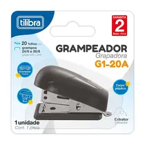 Grampeador Plástico Mini 12 Folhas Tilibra G101 Preto