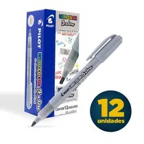 Marca Texto Pilot Lumi Color Shadow Cinza com 12 Unidades