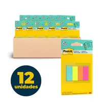 Marcador Página Adesivo Post-It Flags 38mmx15mm 180 Folhas 4 Cores Sortidas com 12 Unidades