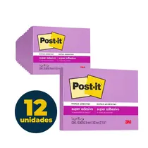 Recado Adesivo Removível 76mmx102mm Post-It 90 Folhas Roxo com 12 Unidades