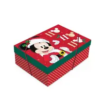 Caixa Retangular com Tampa P 24cmx18cmx8cm Cromus Natal Mágico com 10 unidades