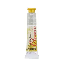 Tinta Óleo Bisnaga 20ml Acrilex Oil Colors Metálico Prata 386 com 06 Unidades