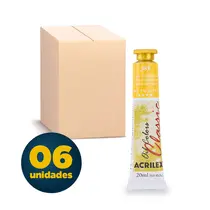 Tinta Óleo Bisnaga 20ml Acrilex Oil Colors Metálico Ouro 385 com 06 Unidades
