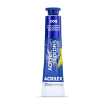 Tinta Acrílica Bisnaga 20ml Acrilex Acrilic Colors Azul Cobalto 308 com 06 Unidades
