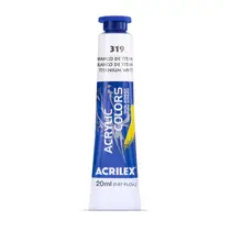 Tinta Acrílica Bisnaga 20ml Acrilex Acrilic Colors Branco de Titânio 319 com 06 Unidades