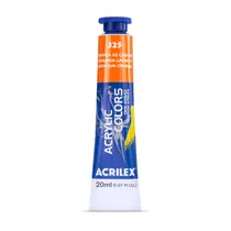 Tinta Acrílica Bisnaga 20ml Acrilex Acrilic Colors Laranja de Cádmio 325 com 06 Unidades
