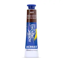 Tinta Acrílica Bisnaga 20ml Acrilex Acrilic Colors Marrom Van Dyck 337 com 06 Unidades