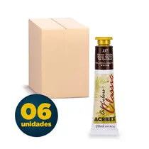 Tinta Óleo Bisnaga 20ml Acrilex Oil Colors Marrom Van Dick 337 com 06 Unidades