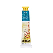Tinta Óleo Bisnaga 20ml Acrilex Oil Colors Azul Turquesa 363 com 06 Unidades