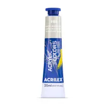Tinta Acrílica Bisnaga 20ml Acrilex Acrilic Colors Metálico Prata 386 com 06 Unidades