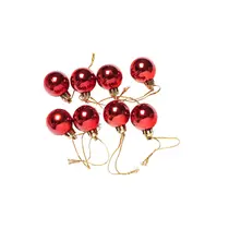 BOLA DECORATIVA 03CM C/08UN NATAL BRILHANTE VERMELHA