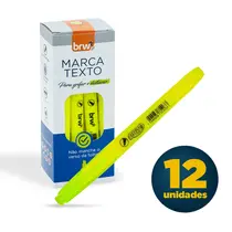 Marca Texto BRW Amarelo com 12 Unidades