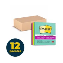 Recado Adesivo Removível 76mmx76mm Post-It 270 Folhas Coleção Supernova com 12 Unidades