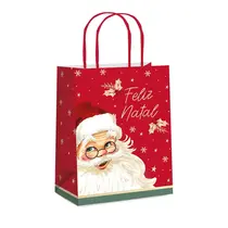 Sacola de Papel para Presente G 32cmx26,5cmx13cm Cromus Natalino com 10 Unidades
