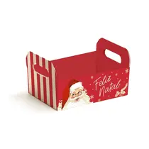 Cesta Caixote P 16cmx10,5cmx4,5cm Cromus Natal Natalino com 10 Unidades