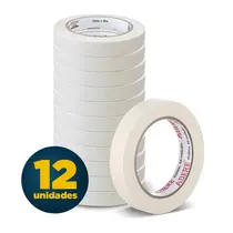 Fita Dupla Face de Papel 12mmx30m Adere com 12 Rolos
