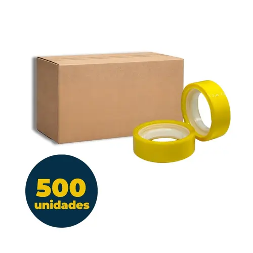 Fita Adesiva Colorida 12mmx10m Adere Amarela com 500 Rolos