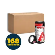 Fita Adesiva Colorida 12mmx10m Adere Preta com 168 Rolos