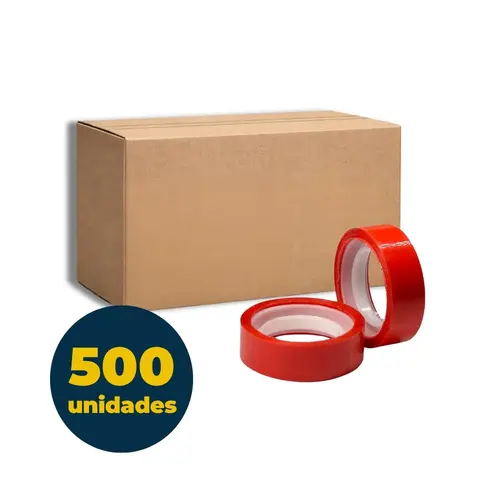 Fita Adesiva Colorida 12mmx10m Adere Vermelha com 168 Rolos